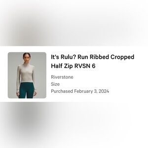 lululemon athletica Riverstone Ribbed Cropped Half Zip